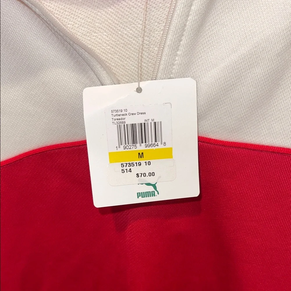 Puma Women's Red and White Half-Zip Sweatshirt Dress - Picture 2 of 7